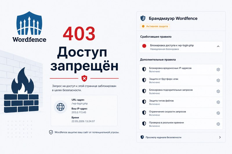 Блокировка wp-login плагином безопасности