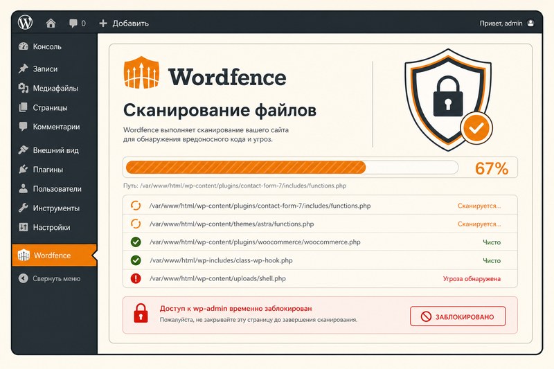 Сканирование безопасности в админке