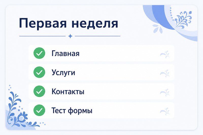 План наполнения сайта на WordPress за первую неделю