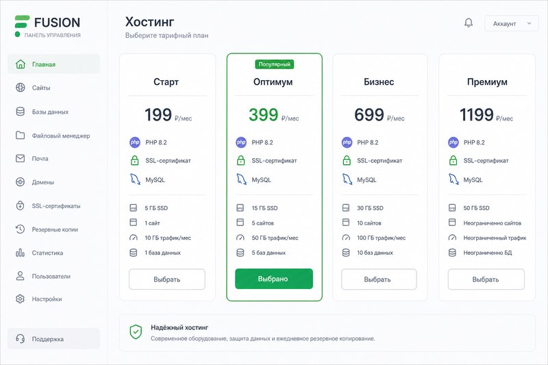 Выбор тарифа хостинга для WordPress