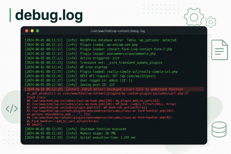 Пример fatal error в логе WordPress