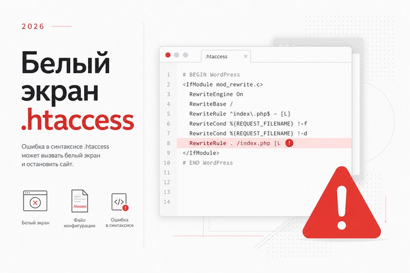 Проверка htaccess при белом экране WordPress