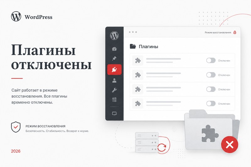 Отключение плагина WordPress через FTP
