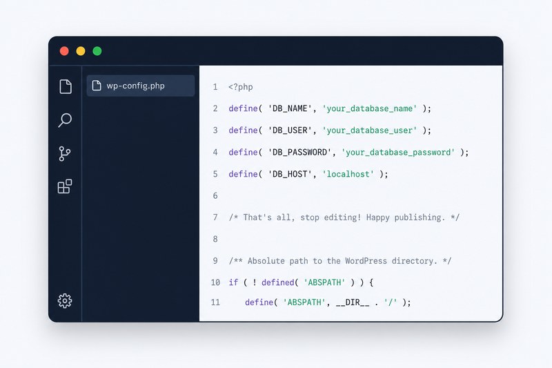 Настройки базы данных в wp-config WordPress