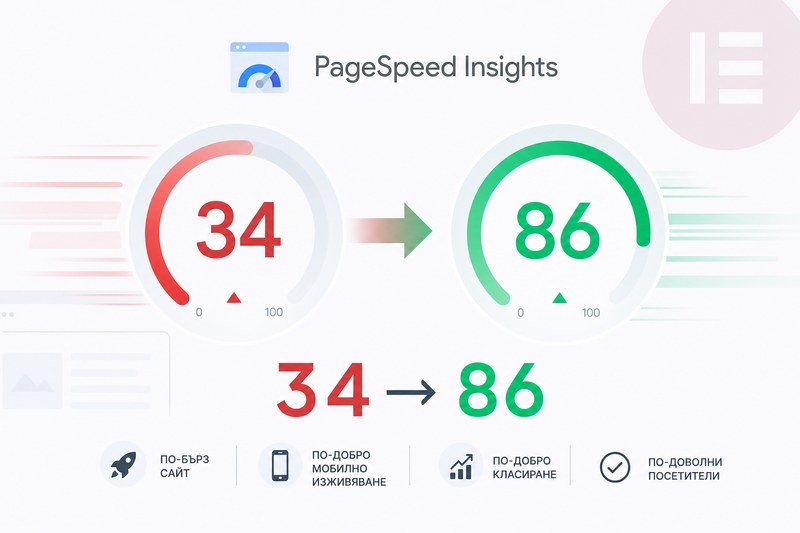 Рост PageSpeed на сайте с Elementor