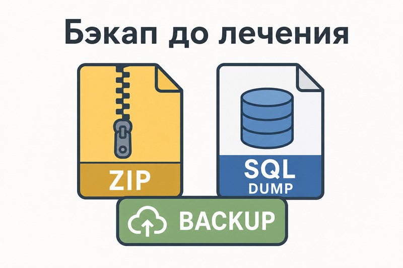 Бэкап заражённого WordPress перед очисткой