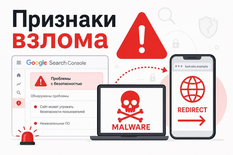 Признаки взлома WordPress