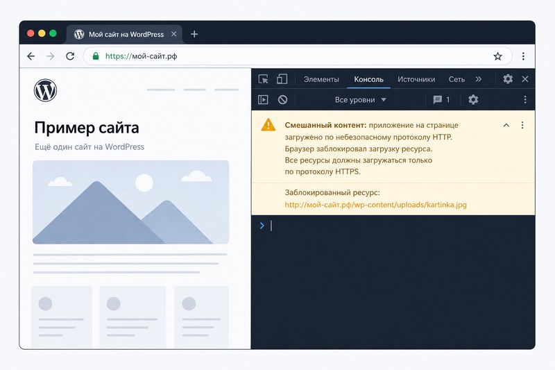 Mixed content блокирует изображения WordPress