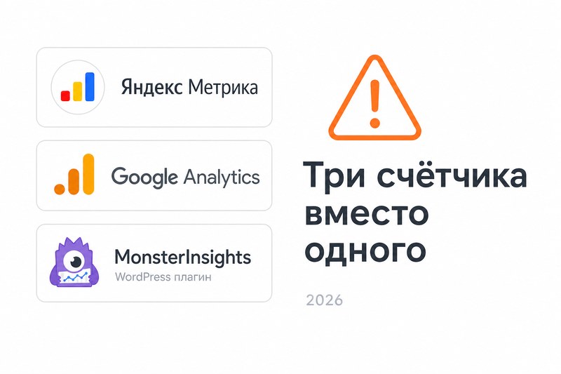 Несколько счётчиков аналитики на WordPress