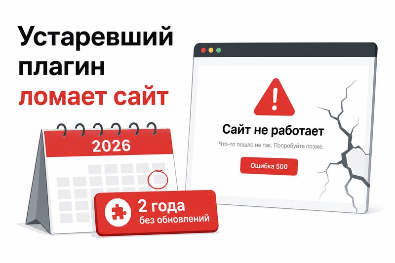 Устаревший плагин ломает WordPress