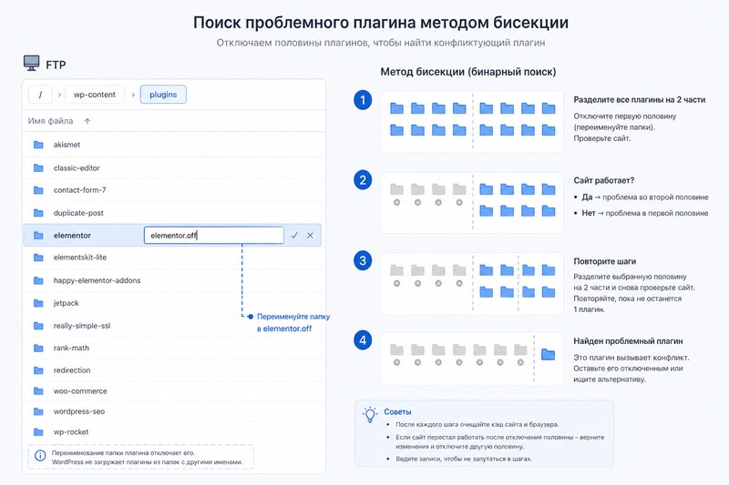 Переименование одного плагина Elementor на FTP