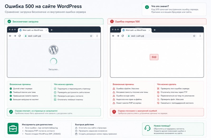 Сравнение медленной загрузки и полной недоступности WordPress