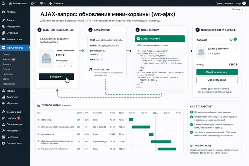 AJAX фрагменты корзины WooCommerce