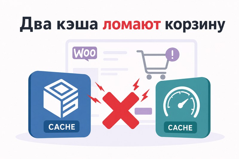 Конфликт кэш-плагинов WooCommerce