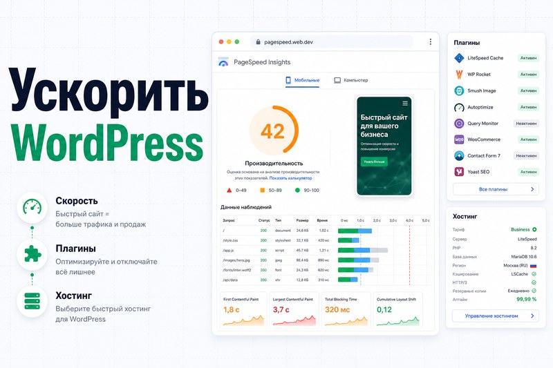 Как ускорить WordPress: пошагово без смены CMS