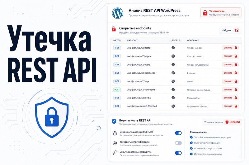 WordPress REST API: защита wp-json, users и xmlrpc