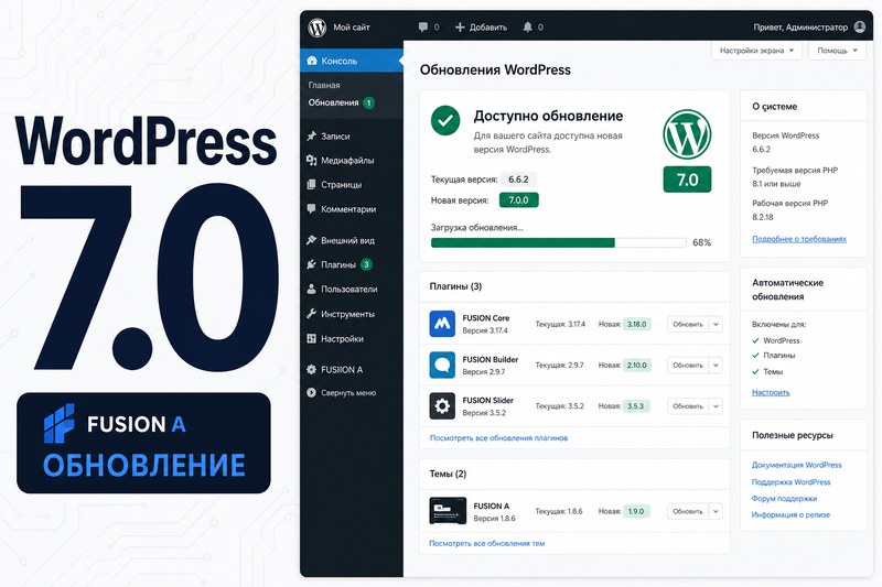 WordPress 7.0: как обновить сайт без поломок