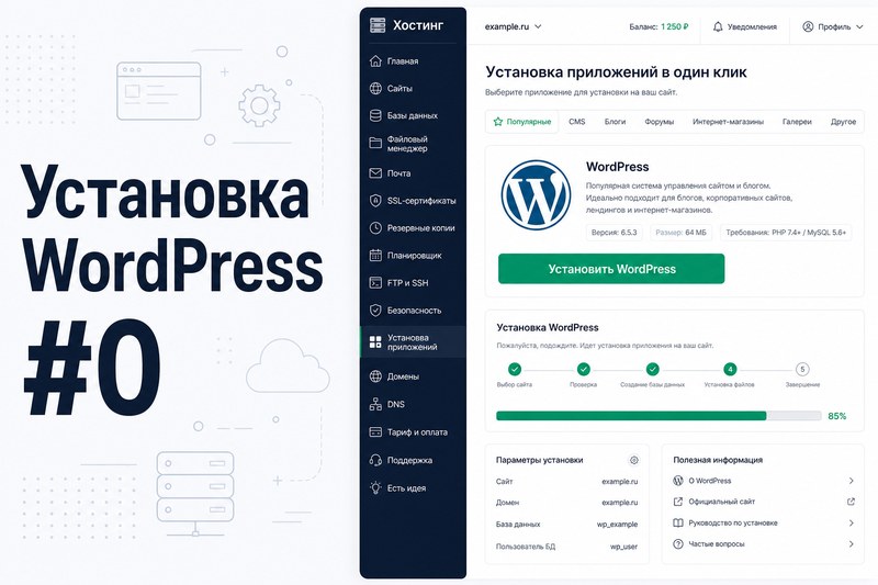 Установка WordPress на хостинг: автоустановка и вручную