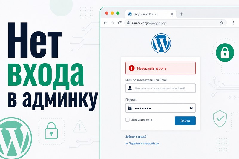 Не могу войти в админку WordPress: 7 причин