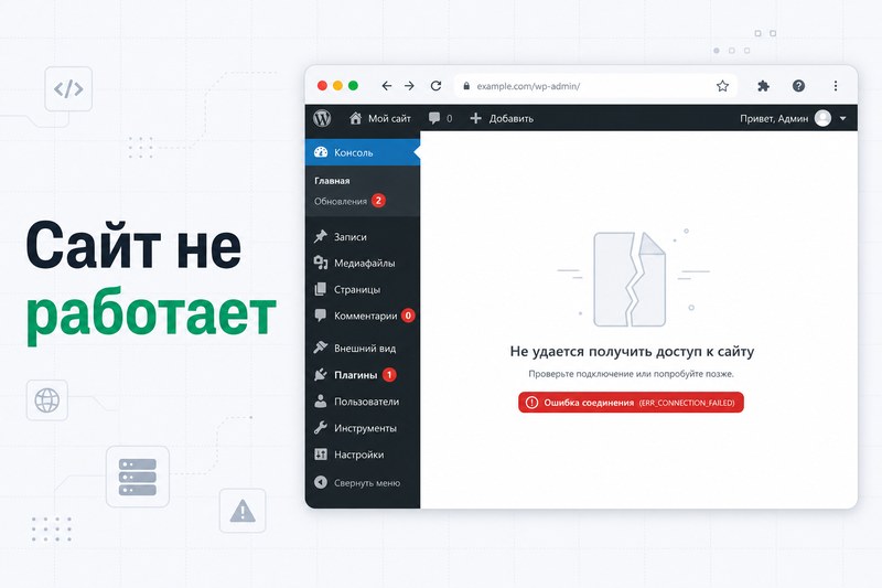 WordPress сайт не работает: алгоритм по симптомам