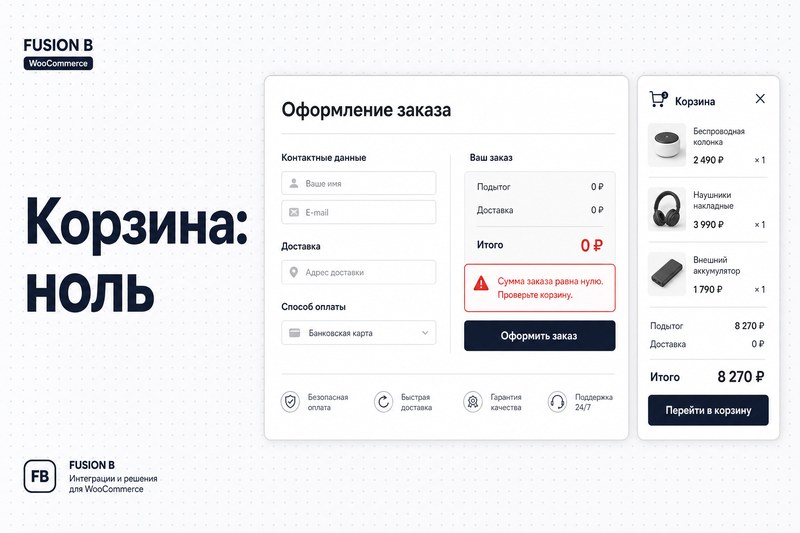 Корзина показывала ноль на оформлении заказа