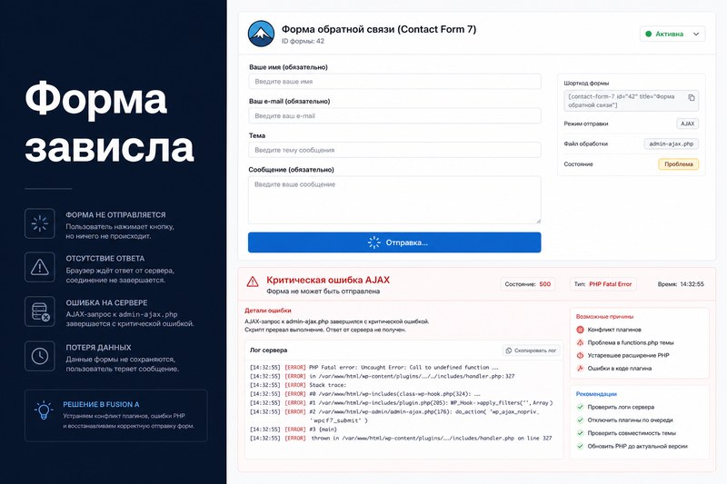Форма заявки молчала — письма не доходили, в админке пусто