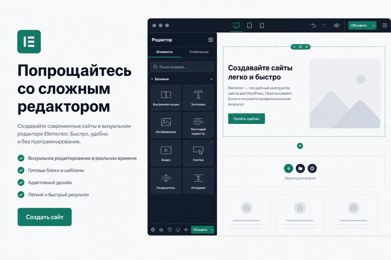 Доработка сайта на Elementor — виджеты и починка редактора