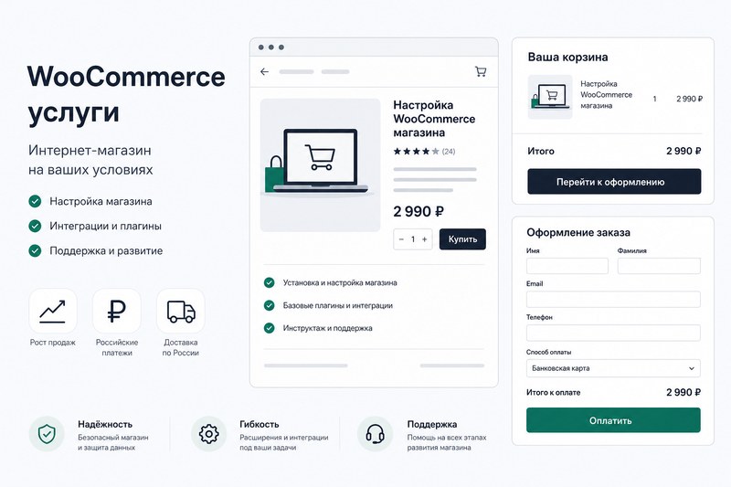 Доработка и настройка WooCommerce на WordPress